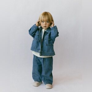 FOSTERED COLLECTION DENIM JACKET & BALLOON PANTS